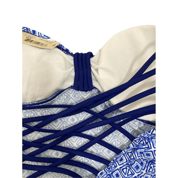 NWT Arizona Jean Co. Strapless Tube Top Tankini Modest Vacation Resort Beach L - Picture 6 of 6